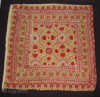 Early Block Print Chakla(Cotton Khadi)From Rajasthan,India.Its size is 92x92cm(DSC09529 New).                       