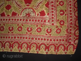 Early Block Print Chakla(Cotton Khadi)From Rajasthan,India.Its size is 92x92cm(DSC09529 New).                       