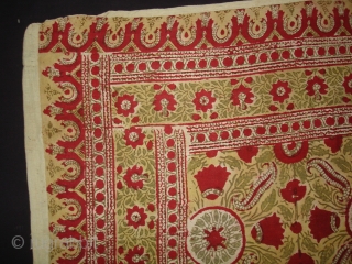 Early Block Print Chakla(Cotton Khadi)From Rajasthan,India.Its size is 92x92cm(DSC09529 New).                       