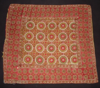 Early Block Print Chakla(Cotton Khadi)From Rajasthan,India.Its size is 84x92cm(DSC09537 New).                       