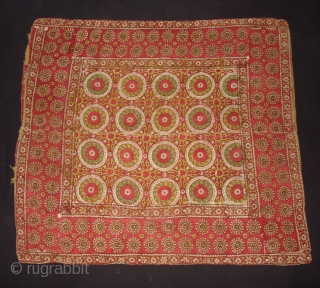 Early Block Print Chakla(Cotton Khadi)From Rajasthan,India.Its size is 84x92cm(DSC09537 New).                       