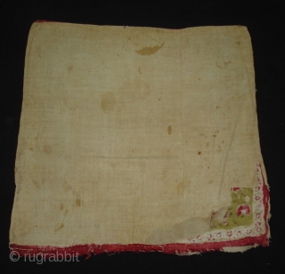 Early Block Print Chakla(Cotton Khadi)From Rajasthan,India.Its size is 72x72cm(DSC09547 New).
                       