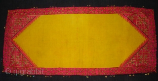 Pillow-Cover,Swat Valley(Pakistan).Cotton embroidered with floss silk.with woolen Braiding and Tassels.Its size is 38cmx83cm(DSC02906 New).                   