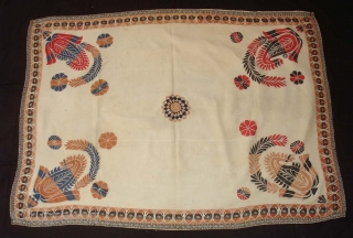 Kantha Quilted and embroidered cotton Kantha Probably From Jessore District of East Bengal(Bangladesh)region.India.Its size is 130cmX177cm(DSC02047 New).                