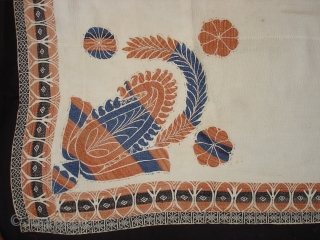 Kantha Quilted and embroidered cotton Kantha Probably From Jessore District of East Bengal(Bangladesh)region.India.Its size is 130cmX177cm(DSC02047 New).                