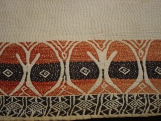 Kantha Quilted and embroidered cotton Kantha Probably From Jessore District of East Bengal(Bangladesh)region.India.Its size is 130cmX177cm(DSC02047 New).                