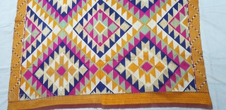 Phulkari From West(Pakistan) Punjab.India.Known As Panchrangi Bagh With Rare influence of Shisha Design with beautiful colour combination of Panchrangi Colours,C.1900.Very Rare kind of Phulkari(20190511_154603).
         