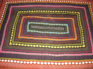 Quilt(Ralli)of Snake Charmer's of the Sami Faqir From Sindh Region of Pakistan. India .Perfect example of the quilting.condition is Perfect.Its size is 170cm x 220cm(152256).        