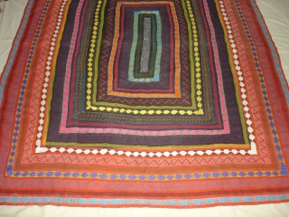 Quilt(Ralli)of Snake Charmer's of the Sami Faqir From Sindh Region of Pakistan. India .Perfect example of the quilting.condition is Perfect.Its size is 170cm x 220cm(152256).        