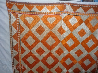 Phulkari From West(Pakistan)Punjab.India.known As Shisha(Mirror)Design Bagh.C.1900. Very Rare influence of Design Change in the left corner(DSC03042 New).                