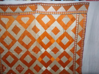 Phulkari From West(Pakistan)Punjab.India.known As Shisha(Mirror)Design Bagh.C.1900. Very Rare influence of Design Change in the left corner(DSC03042 New).                