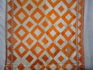 Phulkari From West(Pakistan)Punjab.India.known As Shisha(Mirror)Design Bagh.C.1900. Very Rare influence of Design Change in the left corner(DSC03042 New).                