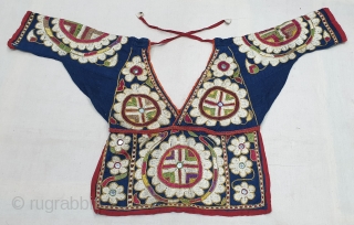 Indigo Blue,Embroidery Backless Choli From Chamba Region of Himachal Pradesh India.Circa 1900(20190513_152707).                     