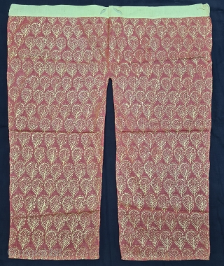 An Very Rare Real Gold Block Varak Print Trouser For Shrinathji, From the Deccan Region of  South India. India. Real Gold Varak Print on the Cotton Mulmul Cloth, These are made to  ...