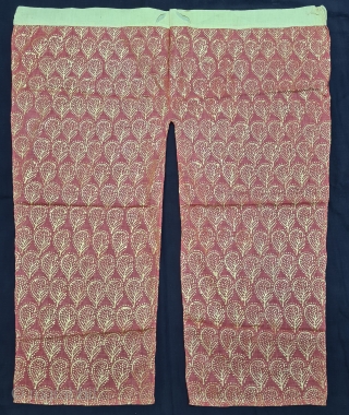 An Very Rare Real Gold Block Varak Print Trouser For Shrinathji, From the Deccan Region of  South India. India. Real Gold Varak Print on the Cotton Mulmul Cloth, These are made to  ...