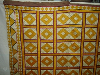 Phulkari From West(Pakistan)Punjab. India. Showing the Beautiful  Patang (Kites) Design
With Change of Colours combination. c.1850-1900.Floss silk on hand spun cotton ground cloth(DSC02247)          