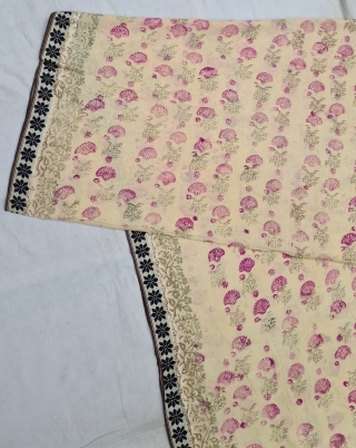 Floral Chintz Block Print, Kalamkari Yardage ,  Hand-Drawn Mordant-And Resist-Dyed Fine Cotton, From Rajasthan India. India.

C.1875-1900.


Its size is 108cmX436cm (20220517_123539).
            