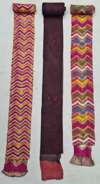 Three Different Styles of Turbans , Lahariya ,Tie and Dye, Turban From Shekhawati District of Rajasthan. India. Its size is nearly 8 to 10 meters(20220518_152255 ).       