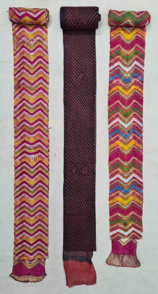 Three Different Styles of Turbans , Lahariya ,Tie and Dye, Turban From Shekhawati District of Rajasthan. India. Its size is nearly 8 to 10 meters(20220518_152255 ).       