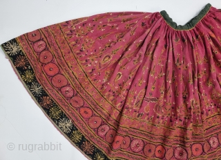 Rogan Art Ghaghra (Skirt )  From Kutch Region of Gujarat India. Handprinted on the Thick Cotton Cloth.
Rogan art or Rogani Kaam is an extremely skillful painting done on fabrics, practiced by the Khatri family in  ...