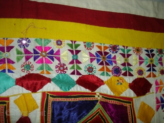 Chandawa Shamiyana(Marquee)Hanging(Appliqued work)From Barmer Region of Rajasthan India.Used For Royal Family's Wedding time.Its size is 155cmx225cm. Very rare Piece and in perfect condition(DSC04997 New).         