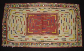 Embroidered and Printed Patch work Quilt From Dwaraka Region of Saurashtra Gujarat. India.very fine quilted and Patch work.Rare kind of Piece.Its size is 67cmX118cm(DSC02309 New).        