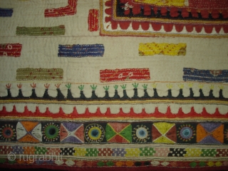 Embroidered and Printed Patch work Quilt From Dwaraka Region of Saurashtra Gujarat. India.very fine quilted and Patch work.Rare kind of Piece.Its size is 67cmX118cm(DSC02309 New).        