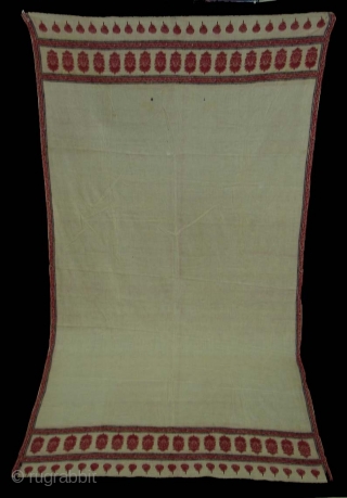 Floral Block Printed Cotton Odhana From Nakhatrana, District of Kutch,Gujarat,India.Its size is 138X260cm.Condition some very small holes.Its Rare piece of Odhana(DSC08140 New).           