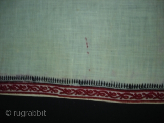 Floral Block Printed Cotton Odhana From Nakhatrana, District of Kutch,Gujarat,India.Its size is 138X260cm.Condition some very small holes.Its Rare piece of Odhana(DSC08140 New).           