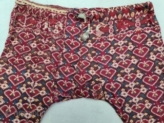 Ejar (Trouser) Silk Double Ikat, Probably Patan Gujarat. India.This Type Patola Ejar design known as Pan-Bhat Design or Pipal leaf Design. This type of Patola Ejar's Mainly Exported to the south-East-Asian markets.

c.1825-1850.

Its  ...