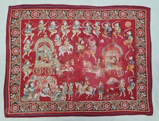 An Rare Epic Story of Ramayana on the Manchester Print From Manchester England made for Indian Market. Roller Printed on Cotton.
The Ramayana Story is about Lord Rama, Sita, Laxman And Ravana, when In the forest Sita was  ...