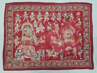 An Rare Epic Story of Ramayana on the Manchester Print From Manchester England made for Indian Market. Roller Printed on Cotton.
The Ramayana Story is about Lord Rama, Sita, Laxman And Ravana, when In the forest Sita was  ...