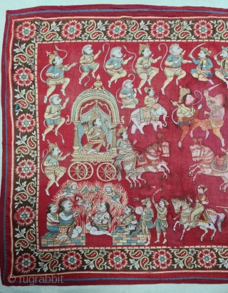 An Rare Epic Story of Ramayana on the Manchester Print From Manchester England made for Indian Market. Roller Printed on Cotton.
The Ramayana Story is about Lord Rama, Sita, Laxman And Ravana, when In the forest Sita was  ...