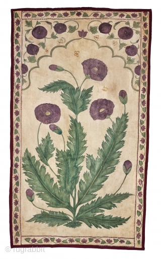 Mughal Floral Tent Hanging (Qanat) From Gujarat, India.  

Most of the memoirs of the Mughal kings refer to the use of the tent during their extensive travels. They provided a suitable  ...