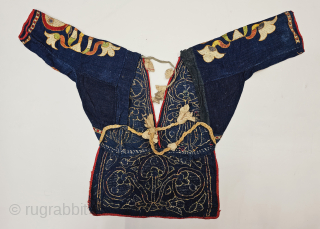 Indigo Blue, Embroidery Backless Choli From Chamba Region of Himachal Pradesh India. India.

Circa 1900 (20240522_163715).
                  
