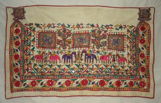 Khil Wall Hanging From Chotila Distric Of Saurashtra Gujarat.India.Used by the Kathi Darbar Family.Its size is 95cm x 154cm(DSC04670 New).             