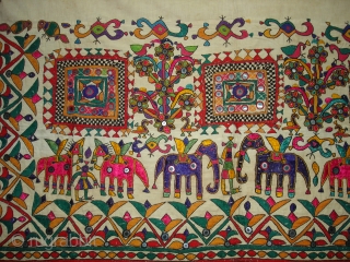 Khil Wall Hanging From Chotila Distric Of Saurashtra Gujarat.India.Used by the Kathi Darbar Family.Its size is 95cm x 154cm(DSC04670 New).             