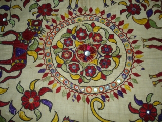 Chakla An Embroidered Cloth used for some special occasions by the Kathi Darbar caste of Saurashtra Gujarat. India. Its size is 70cmX70cm (DSC02494 New).         