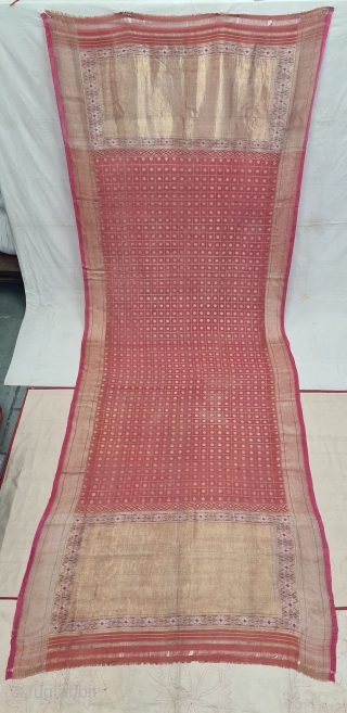 Paithani Shalu Saree Double Pallu (Pallov) Sari, Its characterised by borders of an oblique square design, and a two pallu design,It’s a Cotton and zari weave sari. This type of sari is  ...