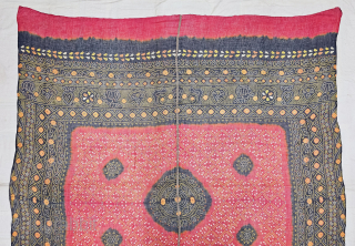 An Very Rare Ceremonial Tie and Dye Odhani (Dupatta). Tie And  dyed Work is ( resist dyed ) on fine muslin cotton. 

From the Jamnagar  Region of Gujarat, India. 

This  ...