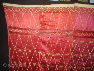 Thirma Wedding Bagh From West(Pakistan)Punjab.India. Embroidery Of this Bagh may have been imitating the Point of Mountain-like motif of ikat weaving(DSC05131 New).           