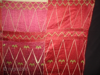 Thirma Wedding Bagh From West(Pakistan)Punjab.India. Embroidery Of this Bagh may have been imitating the Point of Mountain-like motif of ikat weaving(DSC05131 New).           