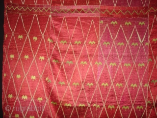 Thirma Wedding Bagh From West(Pakistan)Punjab.India. Embroidery Of this Bagh may have been imitating the Point of Mountain-like motif of ikat weaving(DSC05131 New).           