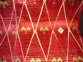 Thirma Wedding Bagh From West(Pakistan)Punjab.India. Embroidery Of this Bagh may have been imitating the Point of Mountain-like motif of ikat weaving(DSC05131 New).           