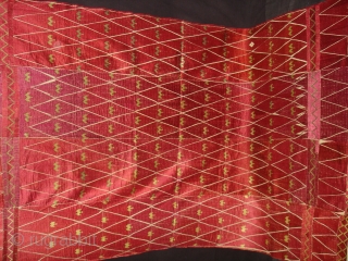 Thirma Wedding Bagh From West(Pakistan)Punjab.India. Embroidery Of this Bagh may have been imitating the Point of Mountain-like motif of ikat weaving(DSC05131 New).           