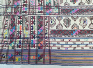 Kira (woman's wrap),Probably woven in Bumthang, Bhutan. It consists of three panels joint to form one single cloth. The delicate weaving n patterning consists of motifs that are popular in other textiles  ...