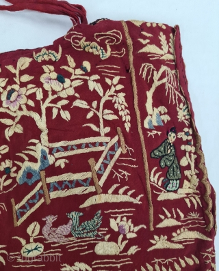 Cheena-Cheeni no Jhablo or Jhablo (Blouse) of Parsi Community From Surat Gujarat India. 

The pattern Elements of this Jhabla is related to a folk Tale. 

The garden scene is filled with repeats of a variety of flowering trees,  ...