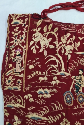 Cheena-Cheeni no Jhablo or Jhablo (Blouse) of Parsi Community From Surat Gujarat India. 

The pattern Elements of this Jhabla is related to a folk Tale. 

The garden scene is filled with repeats of a variety of flowering trees,  ...