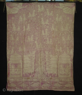 Cotton Lace net Pichwai of Nand Utsav From Germany ,Made for Indian Market C.1900.Its size is 113cmX146cm(DSC03990 New).               