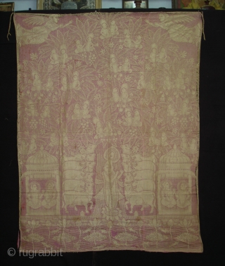 Cotton Lace net Pichwai of Nand Utsav From Germany ,Made for Indian Market C.1900.Its size is 113cmX146cm(DSC03990 New).               